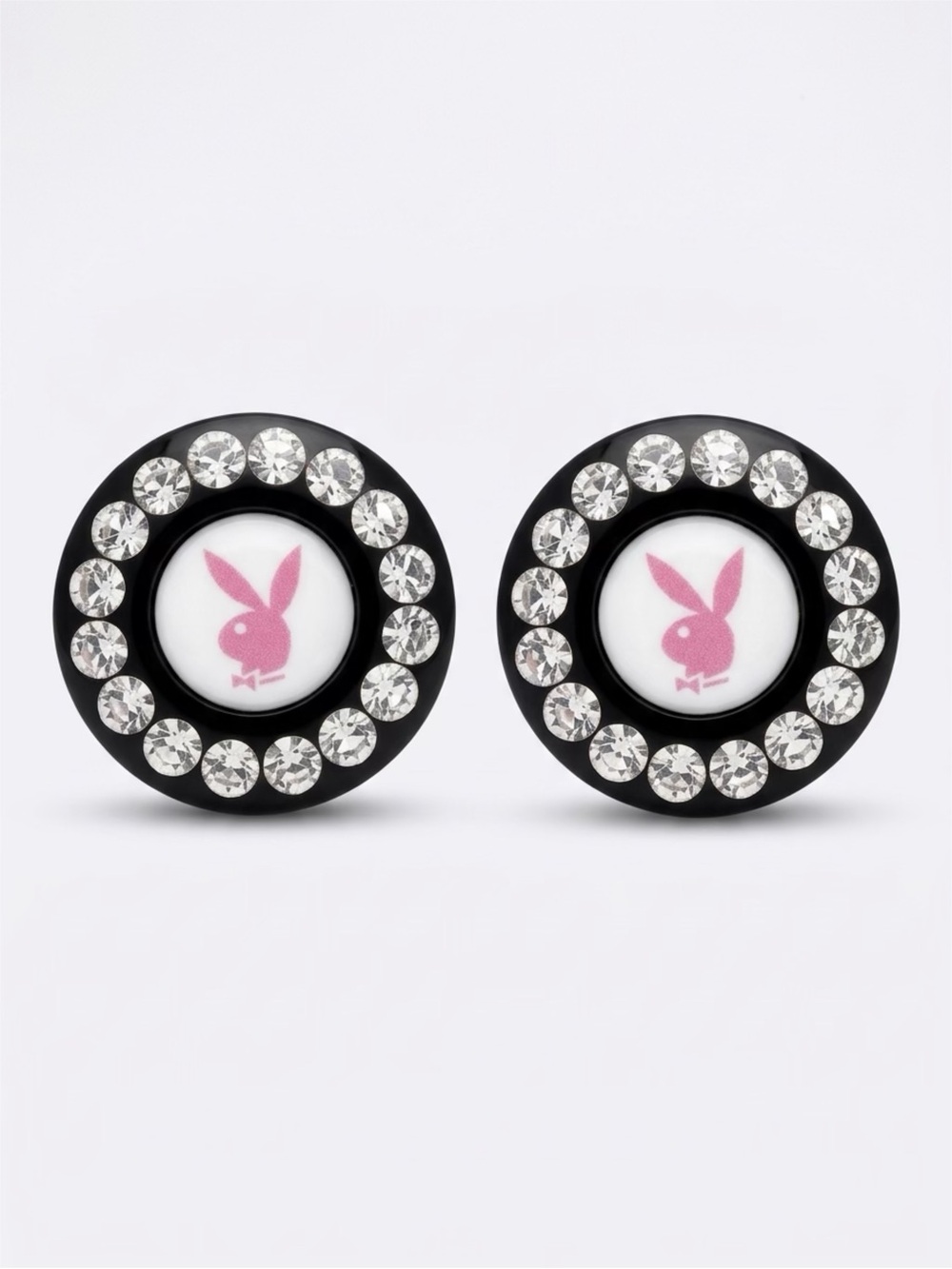PLAYBOY Pink Bunny Crystal Stud Earrings